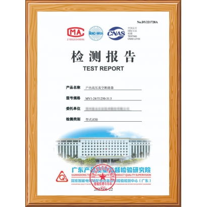户内高压真空断路器检测报告